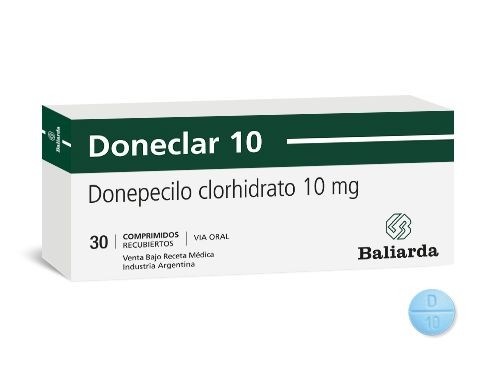 Doneclar_10_Donepecilo_20.png Doneclar Donepecilo demencia Donepecilo Inhibidor de la acetilcolinesterasa memoria olvidos Tratamiento alzheimer Doneclar