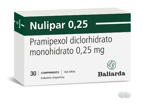 Nulipar_025_Pramipexol_10.png Nulipar Pramipexol Antiparkinsonianos Enfermedad de Parkinson Nulipar parkinsonismo Pramipexol Síndrome de las piernas inquietas temblor